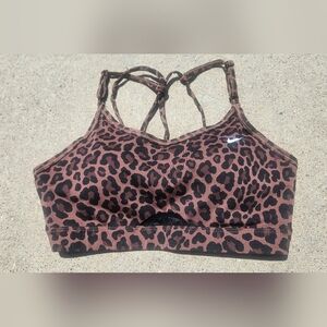 Nike Women's Animal Print Sports Bra - Brown and Black